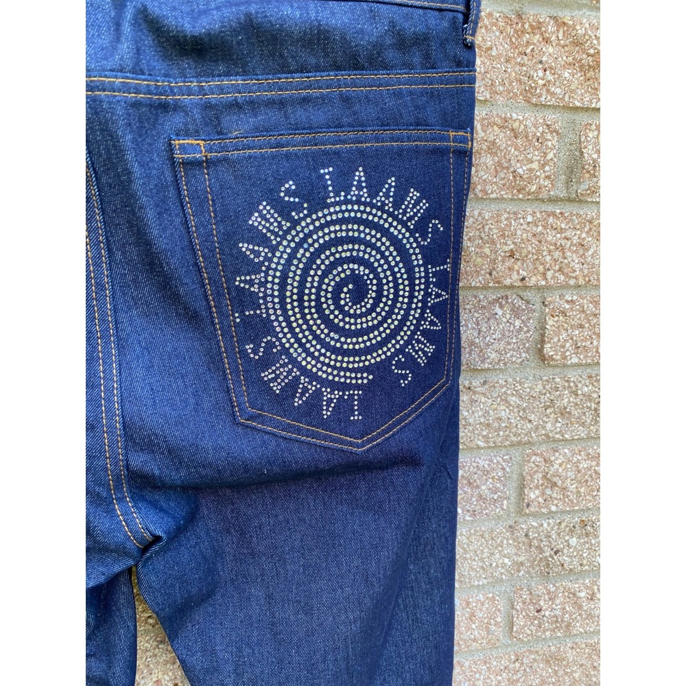 LAAMS‎ x Uzumaki Raw Denim Pink Faux Fur Rhinestone Jeans 32 Bedazzled Y2K Bratz - Picture 8 of 9